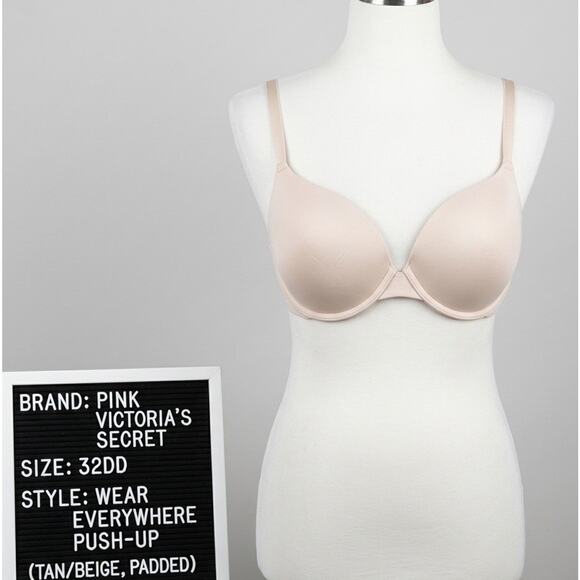 Victoria's Secret Other - Victoria's Secret PINK Wear Everywhere 32DD Bra Beige Push Up Padded Tan